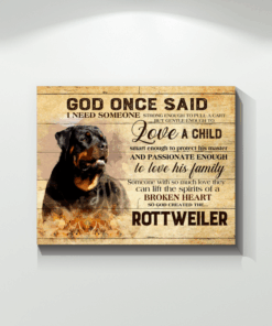 Rottweiler God Once Said Canvas [2206-L]