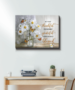 Canvas Butterfly So Very Thankful