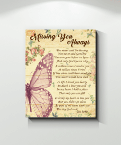 Canvas Butterfly Missing You Always