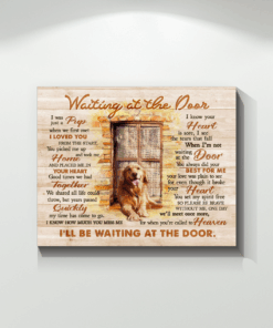 Canvas Dog Golden Waiting At The Door