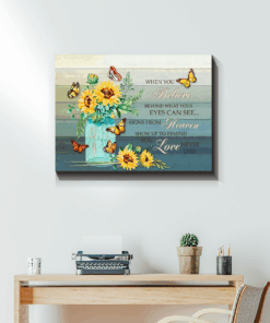 Canvas Butterfly + Sunflower When You Believe