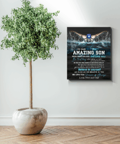 Swimming Canvas To Our Amazing Son Believe In Yourself