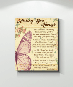 Canvas Butterfly Missing You Always