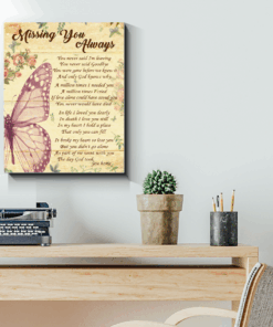 Canvas Butterfly Missing You Always