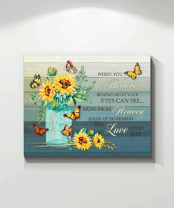 Canvas Butterfly + Sunflower When You Believe