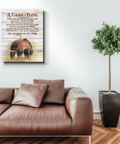 Canvas Angus Cow A Farmer'S Prayer
