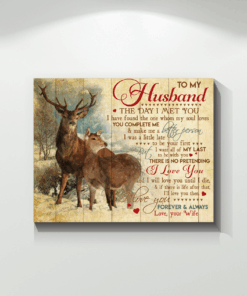 Zalooo Deer Canvas To My Husband I Love You Forever And Always