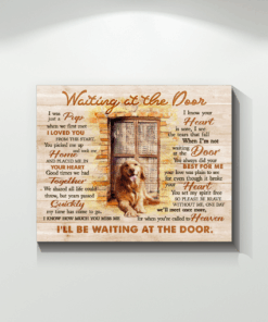 Canvas Dog Golden Waiting At The Door