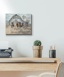 Horses Canvas Bless Our Home And All Who Enter
