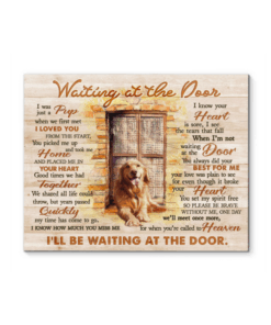 Canvas Dog Golden Waiting At The Door