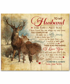 Zalooo Deer Canvas To My Husband I Love You Forever And Always