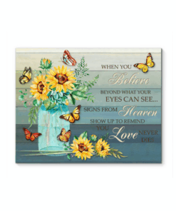 Canvas Butterfly + Sunflower When You Believe