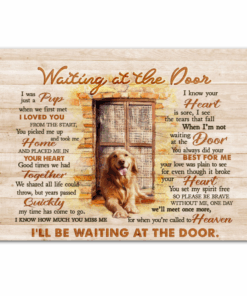 Canvas Dog Golden Waiting At The Door