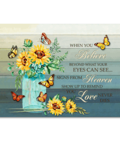 Canvas Butterfly + Sunflower When You Believe