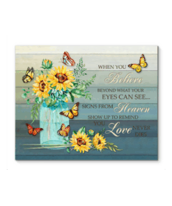 Canvas Butterfly + Sunflower When You Believe
