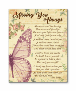 Canvas Butterfly Missing You Always