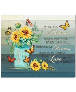 Canvas Butterfly + Sunflower When You Believe