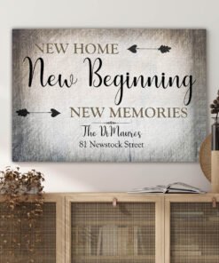 Personalized "New Home, New Beginning" Premium Canvas
