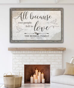 Personalized "All Because Two People Fell In Love" Premium Canvas