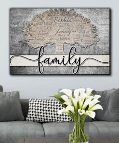 Personalized Names on Tree "Family" Premium Canvas