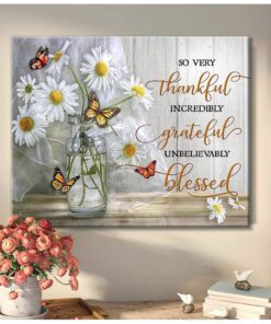 Canvas Butterfly So Very Thankful