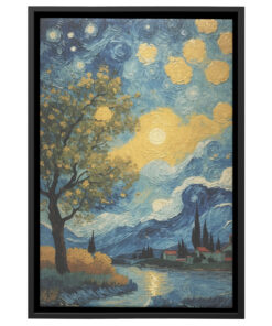 The Rustic Serenity: A Van Gogh-Inspired Countryside Poster Canvas