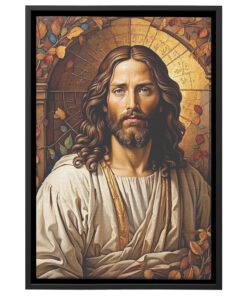 Sacred Majesty: Da Vinci-Inspired Jesus Portrait Poster Canvas