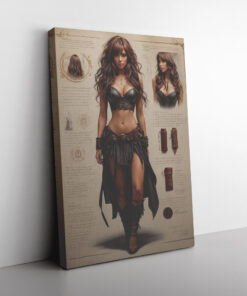 Shadowed Elegance: Handcrafted Amazonian Sketchbook Poster Canvas