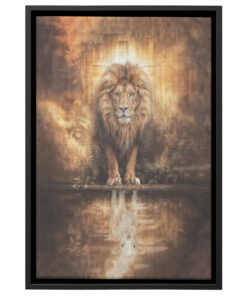 Majestic Harmony: Lion and Lamb Poster Canvas