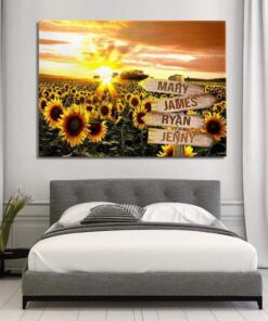 Sunflower Custom Names Canvas Prints 612l