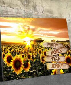 Sunflower Custom Names Canvas Prints 612l