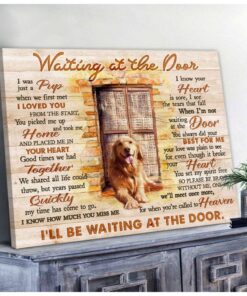 Canvas Dog Golden Waiting At The Door