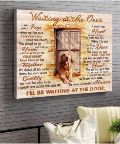 Canvas Dog Golden Waiting At The Door