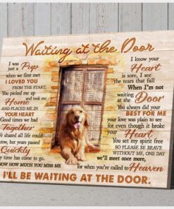 Canvas Dog Golden Waiting At The Door
