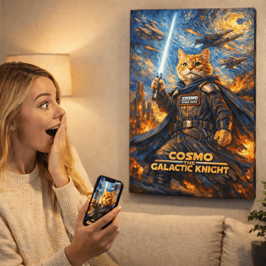Personalized Space Warrior Pet Portrait Canvas